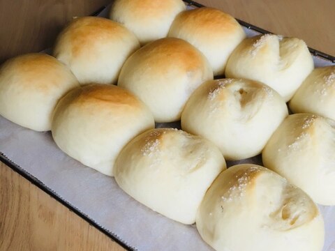 HBで。冷蔵庫発酵で簡単もっちり!丸パン